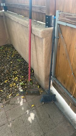 Rake and outside broom