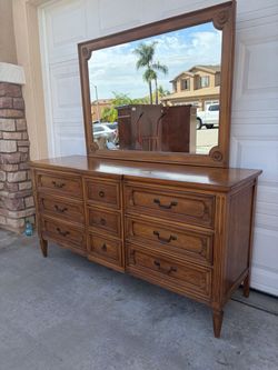 Antique Dresser with Mirror 9 Drawers