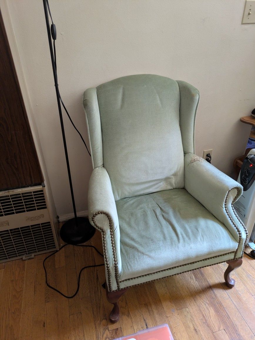 Pale Green Wingback Chair