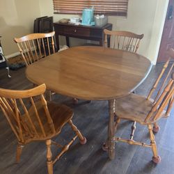 Real Wood Vintage Table And Chairs