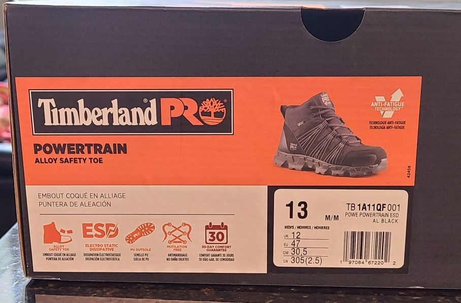 Size 13 Timberland PRO Men's Powertrain Alloy Toe Mid Work Boot