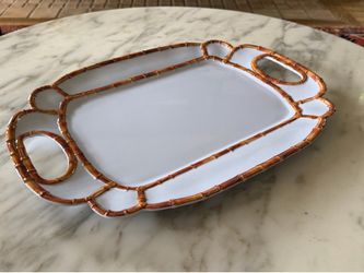 Tommy Bahama Bamboo Trim White Melamine Trays