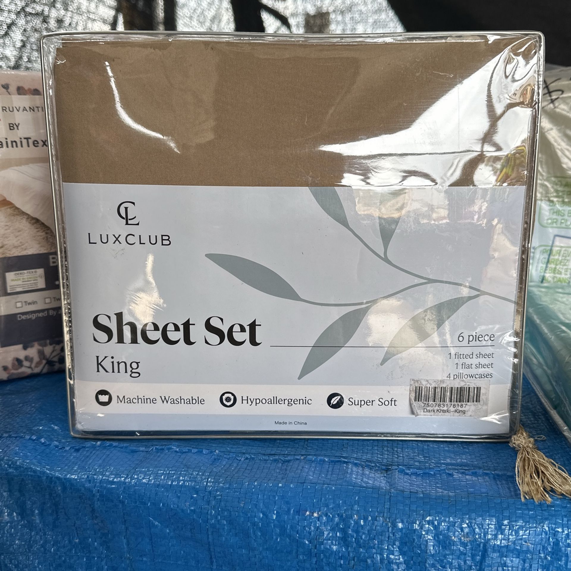 LuxClub 6 PC King Size Sheet Set