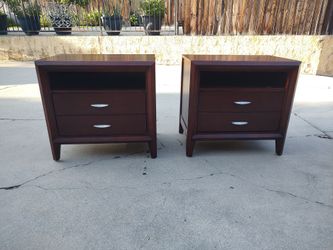 Two Drawer Nightstand with Open Shelf
