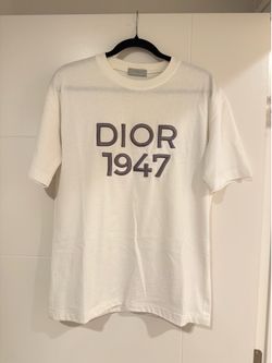 Dior Men’s White/Grey Embroidered Logo 1947 T-Shirt XS