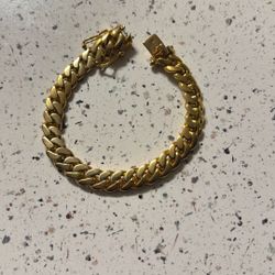 925 Gold Plate Cuban Bracelets