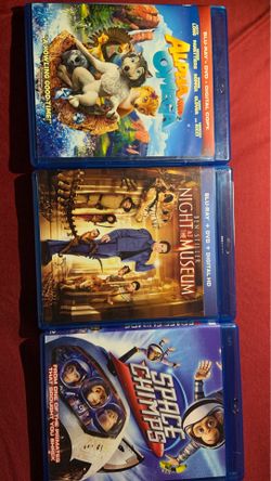 (FAMILY BLU RAYS) SPACE CHIMPS, NIGHT AT THE MUSEUM, ALPHA & OMEGA
