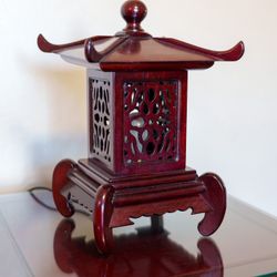 Chinese Oriental Rosewood Furniture Lamp