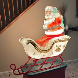 Vintage Poloron Santa Sliegh 