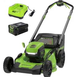 Greenworks 80V 21” Dual Port Self-Propelled Lawn Mower With 1 Battery And 1 Charger 