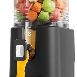 Cold Press Juicer, 5.5" Wide Feed Chute Juice Machine, High Juice Yield, Slow Masticating Juicer for Whole Vegetables & Fruits, Gray