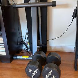 Workout Bench And 35lb Dumbells 