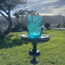 VTG Bromioli Rocco Sorgento collection set of 4 Blue Glass Tumbler Drinkware