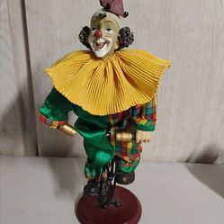 Clown Riding a Unicycle ceramic Multicolor , OBO.