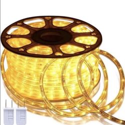 SURNIE 150FT LED Rope Lights Outdoor: Waterproof Flexible 110V 3000K Warm White LED String Light - Cuttable Connectable Clear Lighting Tube for Indoor