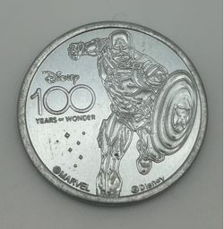 Disney 100 Years Of Wonder Medallion Captain America.