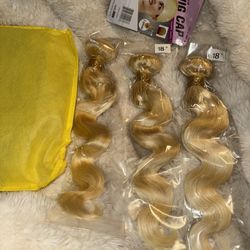 613 Blonde Bundles Body Wave Human Hair 18" 18" 18" 12A Grade 613 Blonde Body Wave Human Hair 3 Bundles