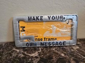 Customizable License Plate Frame Silver