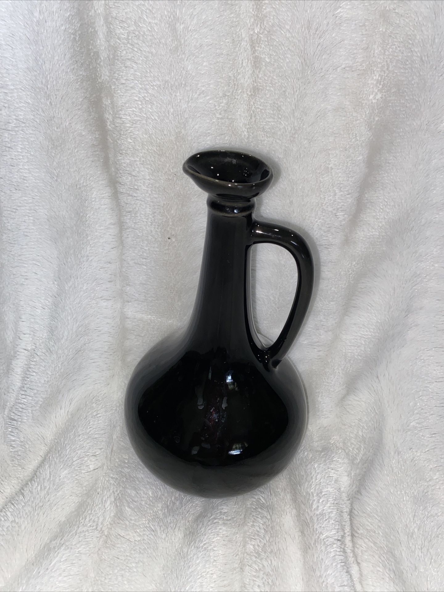Antique Black Porcelain Meier’s 44 Empty Bottle 9 1/2 Inches Tall 