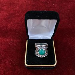 Silver Ring Size 5  With Turquoise Stone