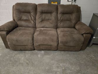 Brown Microfiber Reclining Sofa