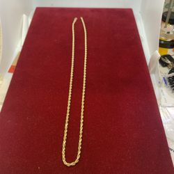 10 KNY GOLD SOLID HOLLOW ROPE CHAIN 18 Inches 3 MM