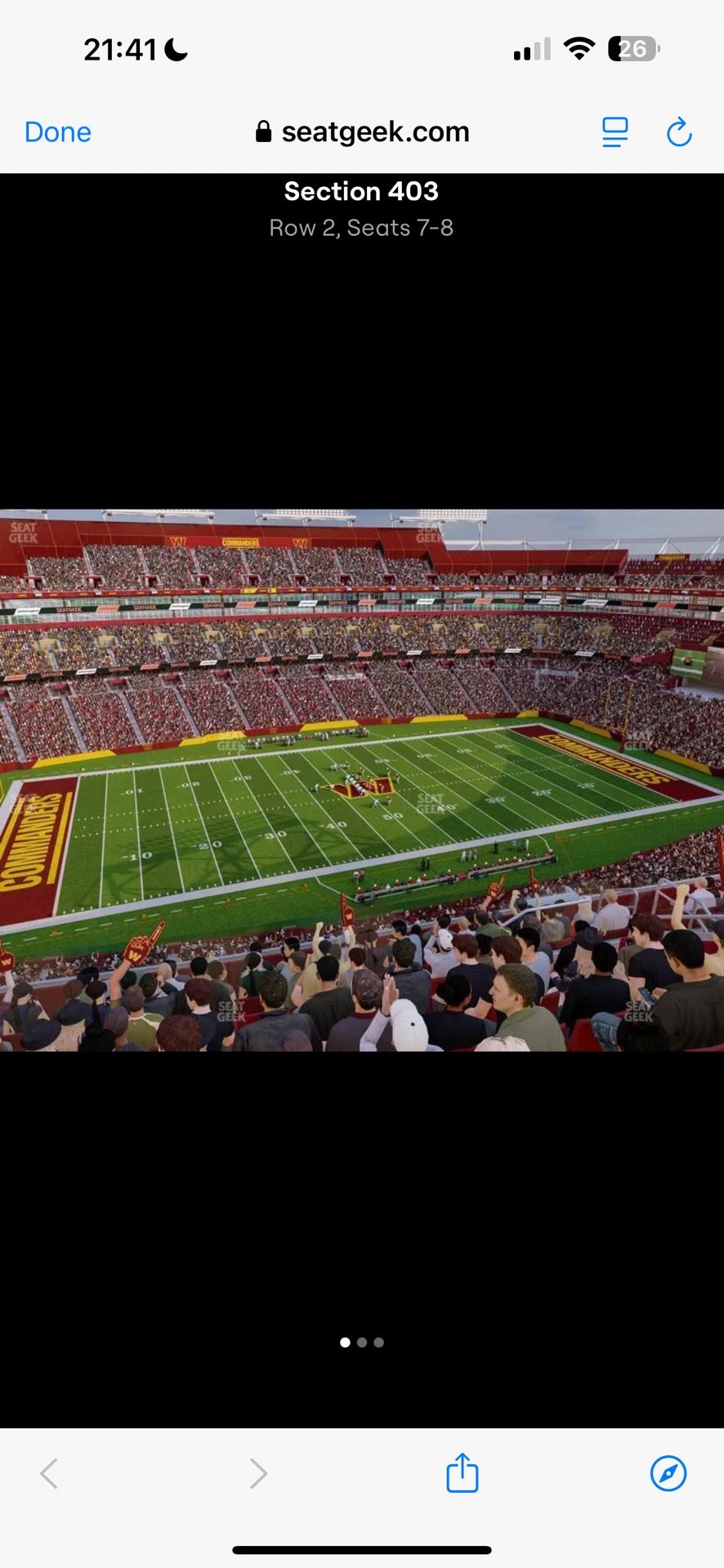 2 steelers vs washington tix