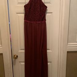 Burgundy Dress Only Worn Once ! Size 14