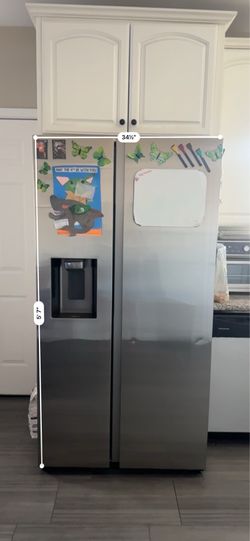 Silver refrigerator