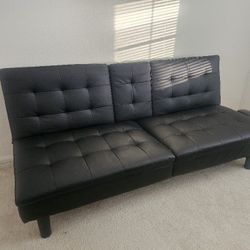 Leatherette Futon W/Drink Holder