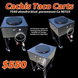 Carrito Para Crepas | Incluye Manguera Con Regulador | Patas Desmontable