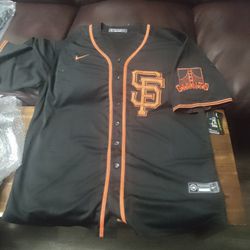 San Francisco Giants Baseball Jersey No Name Black And Orange