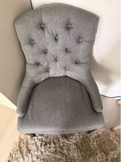 Gray Tufted Accent Chair