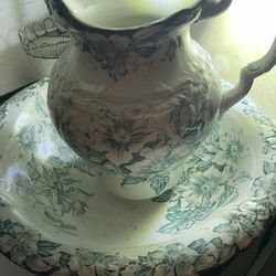 Antique Victorian Rare Antique Pitcher And Basin By Dudson Wilcox And Till 