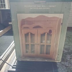 Home Essentials Decorative Oak Wall Cabinet 