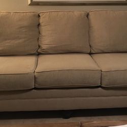 Micro-Fiber Couch and oversize Chair with Ottoman