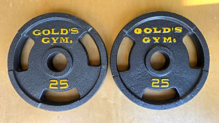 GOLD'S GYM 25 pound olympic style weight plates x 2