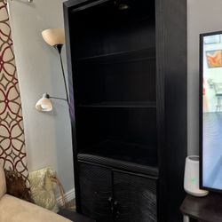 Two Solid Wood Display Cabinets And Sofa Table