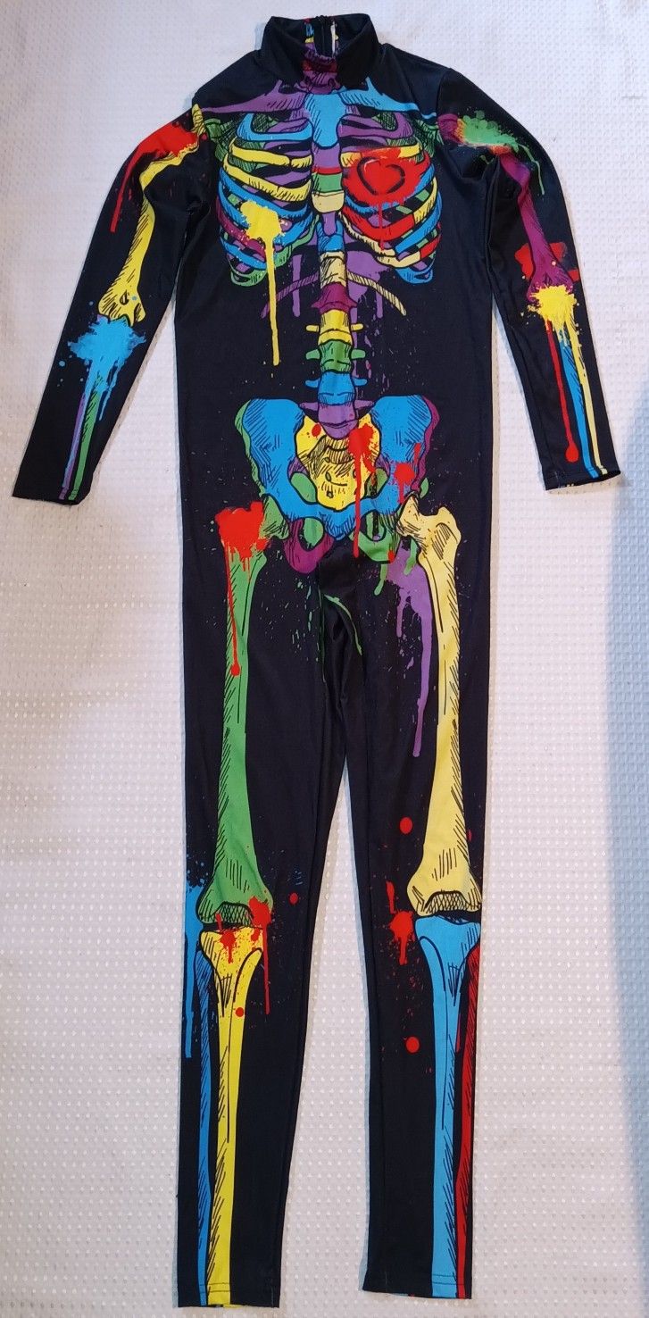 Colorful Skeleton Morph Suit Adult Size Small $15