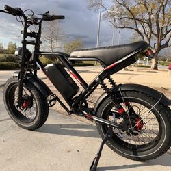 2000 Watt Dual/Twin Motor Scrambler Electric Ebike, 25ah Battery, 30mph, 30-60 Mile Range 