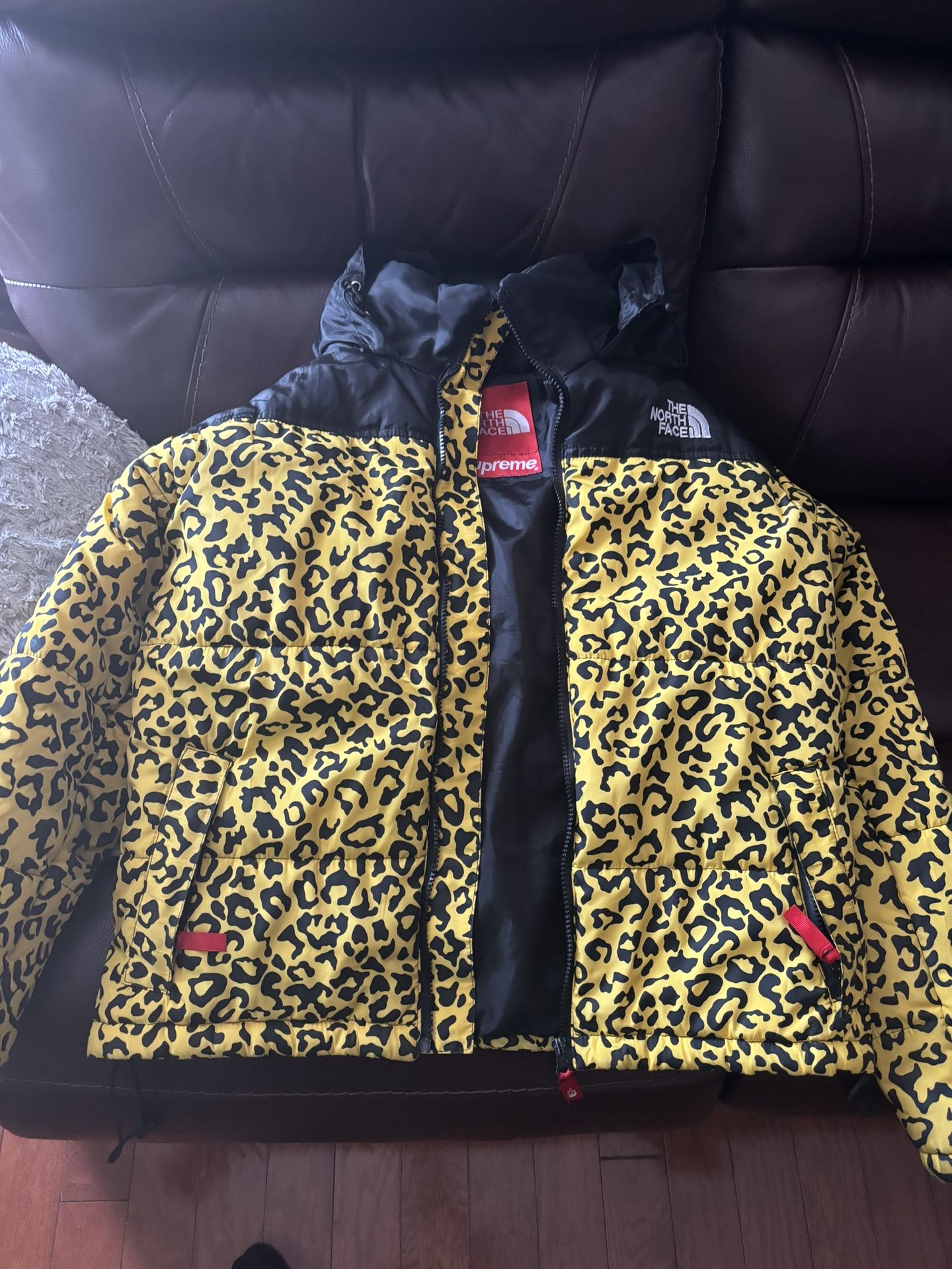 Supreme X TNF Leopard Nuptse Jacket