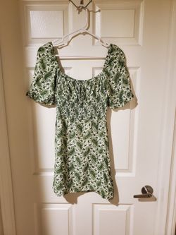 Green +White Paisley Faithfull The Brand Mini Dress (Size M)
