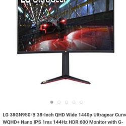 34" UltraGear Curved WQHD 1440P Nano IPS 1ms 144HZ HDR 400 Monitor with G-SYNC Compatibility