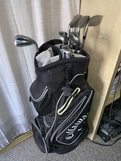 Nike Slingshot iron set stiff flex clubs with divider cart bag