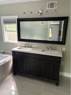 Double sink marble vanity