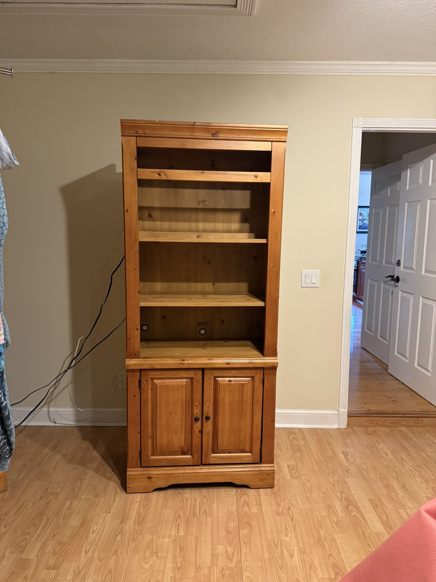 Knotty Pine Solid Wood Shelving Wall Unit