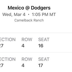 México @ Dodgers Wednesday March 4, 2026