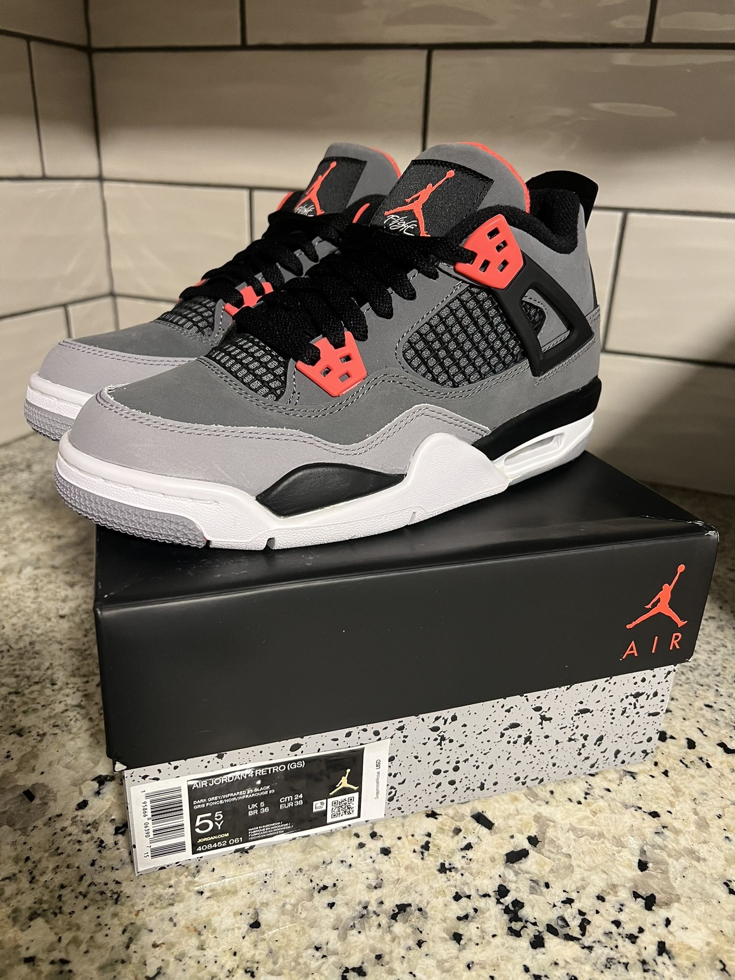 Jordan 4 Retro Infrared 2022 GS 5.5Y/7W