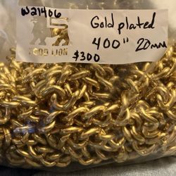400” 20mm wide solid gold plated Cuban chain.  Very nice.