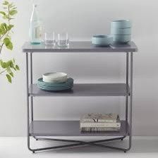 MoDRN Scandinavian Soren Metal Base Console Table Gray
